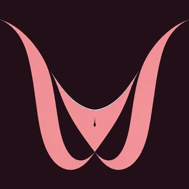 Image de profil abstraite pour @Wishpride avec un fond bordeaux foncé, des courbes rose ruban et une petite goutte au centre.