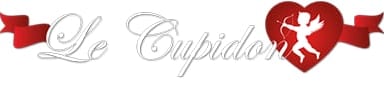 Le Cupidon avatar logo with the white text “Le Cupidon”, a red heart and a stylised Cupid silhouette, on a light background with red ribbons.