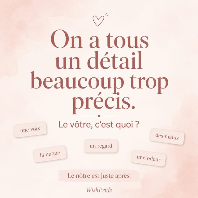 Parfois, le désir tient à un détail minuscule : une voix, une phrase, un regard. Un échange tout en subtilité, puis l’étincelle. Et vous ?